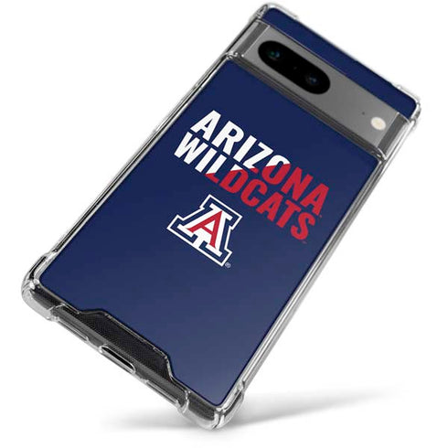 University of Arizona Wildcats Logo Split Blue Google Pixel 7a Clear Case